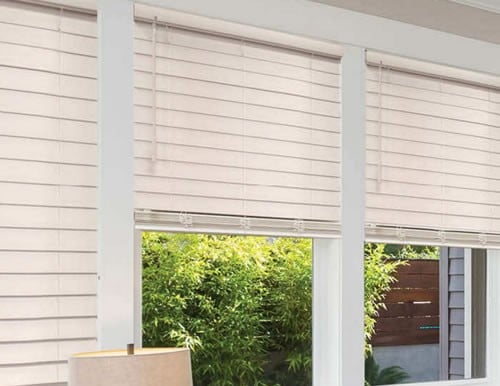 Cordless Privacy 2 1/2" Faux Wood Blinds